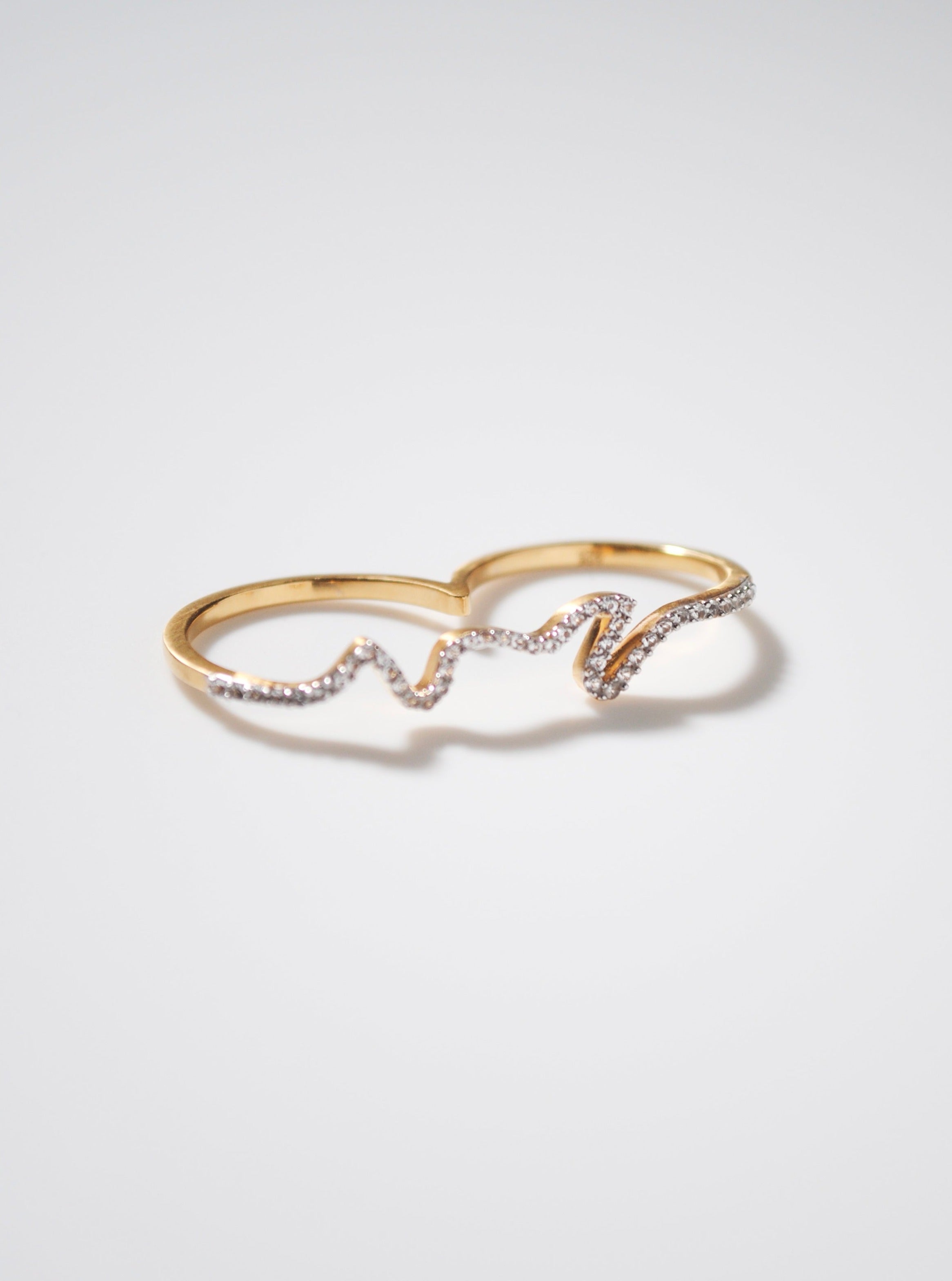 モアサナイト/gold）handwritten double finger ring – ödül