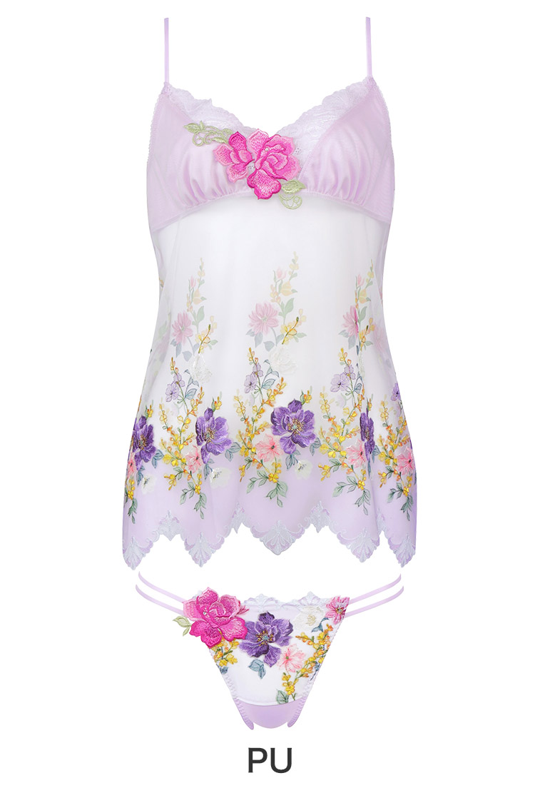 DTJ293｜ワコール サルート 93G セットアップ(キャミ＋Tバック) M/L