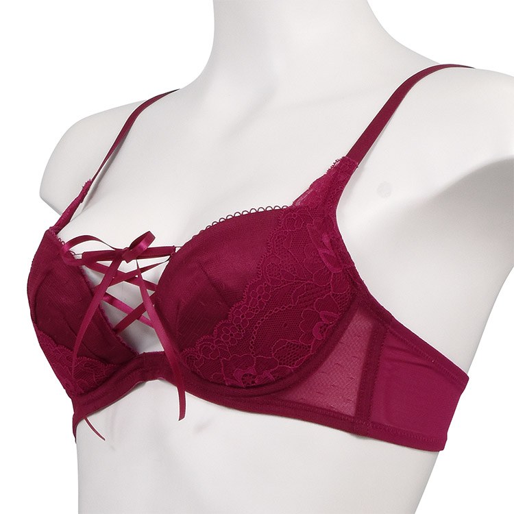 337864｜COCO Linge センシュアルレースアップ ブラセット 全3色 B・C