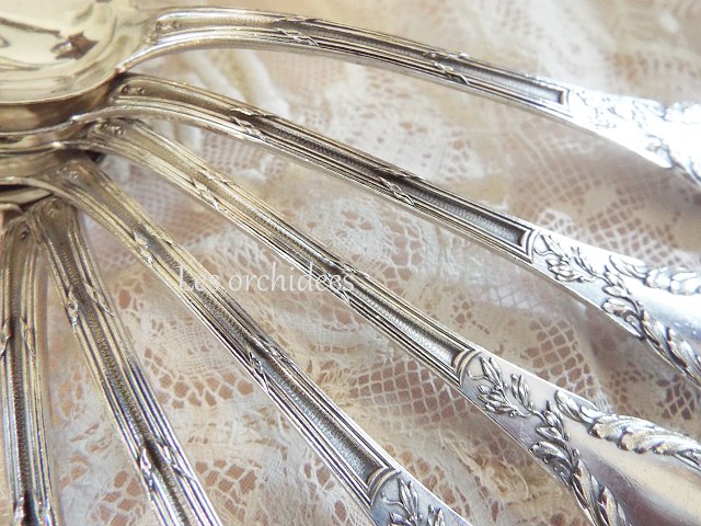 フランス アンティーク シルバー 純銀 ティースプーン アカンサスと