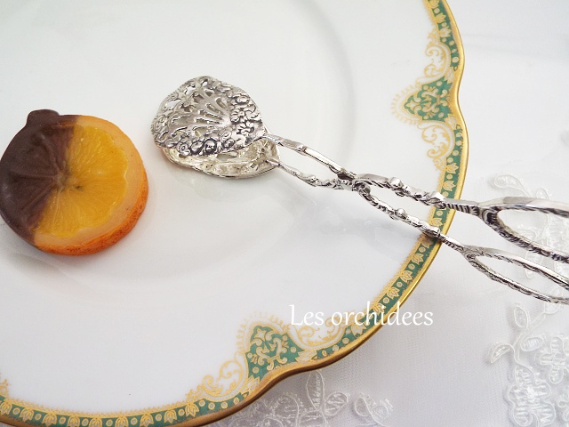 ヴィンテージ 純銀sv800 サンドウィッチ・ケーキトング オルキデ