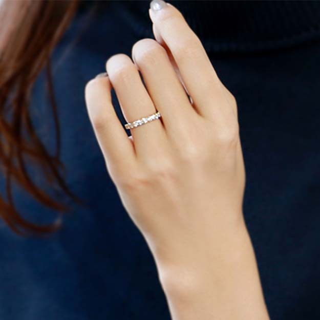 K18/Pt「ビルストレ フルエタニティ」リング｜【オレフィーチェ】Orefice