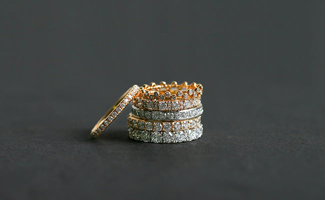 K18/Pt「アザレア ハーフエタニティ」リング｜【オレフィーチェ】Orefice