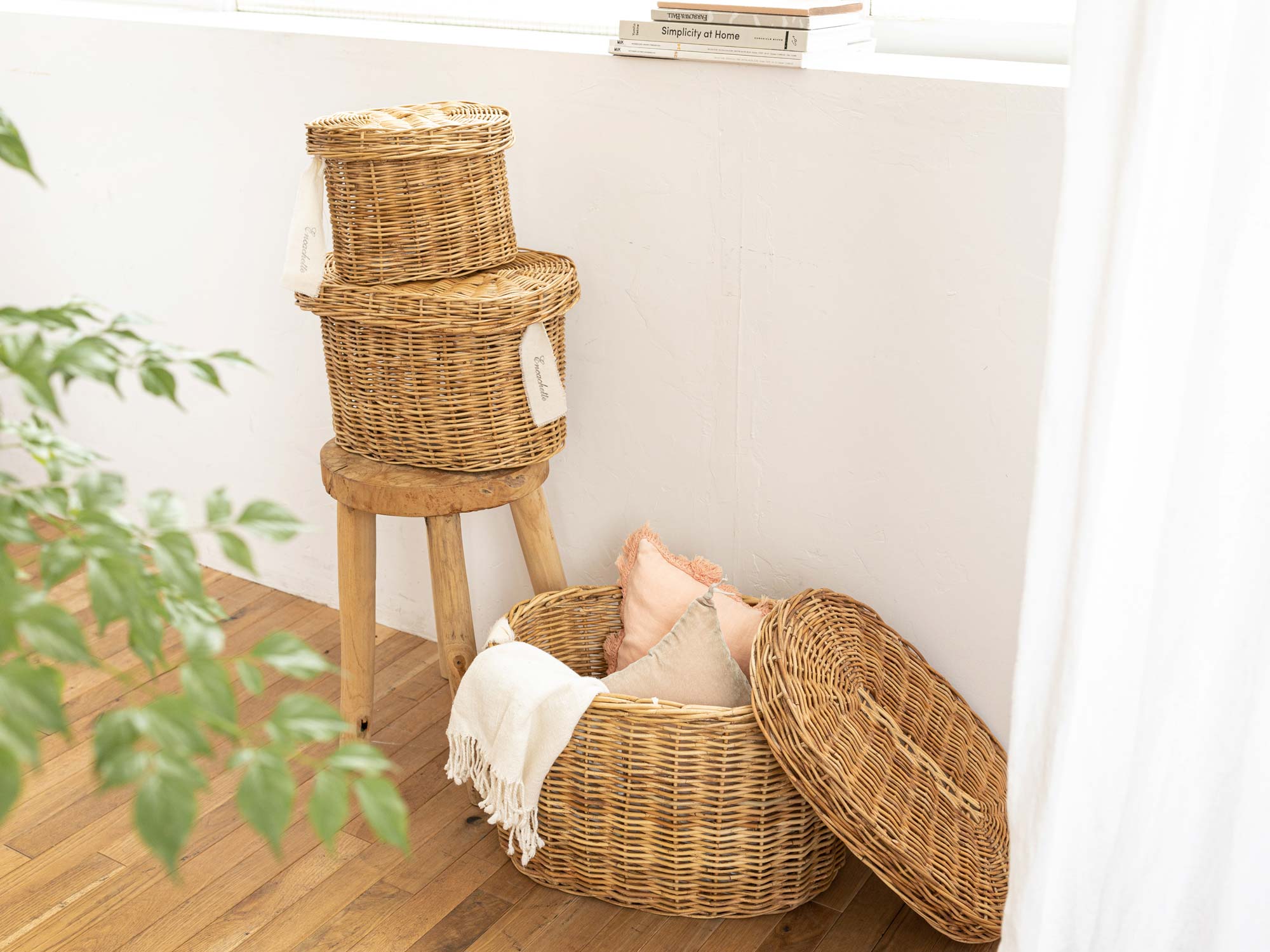 Encachette ふた付きオーバルバスケット｜かご・収納｜オルネ ド