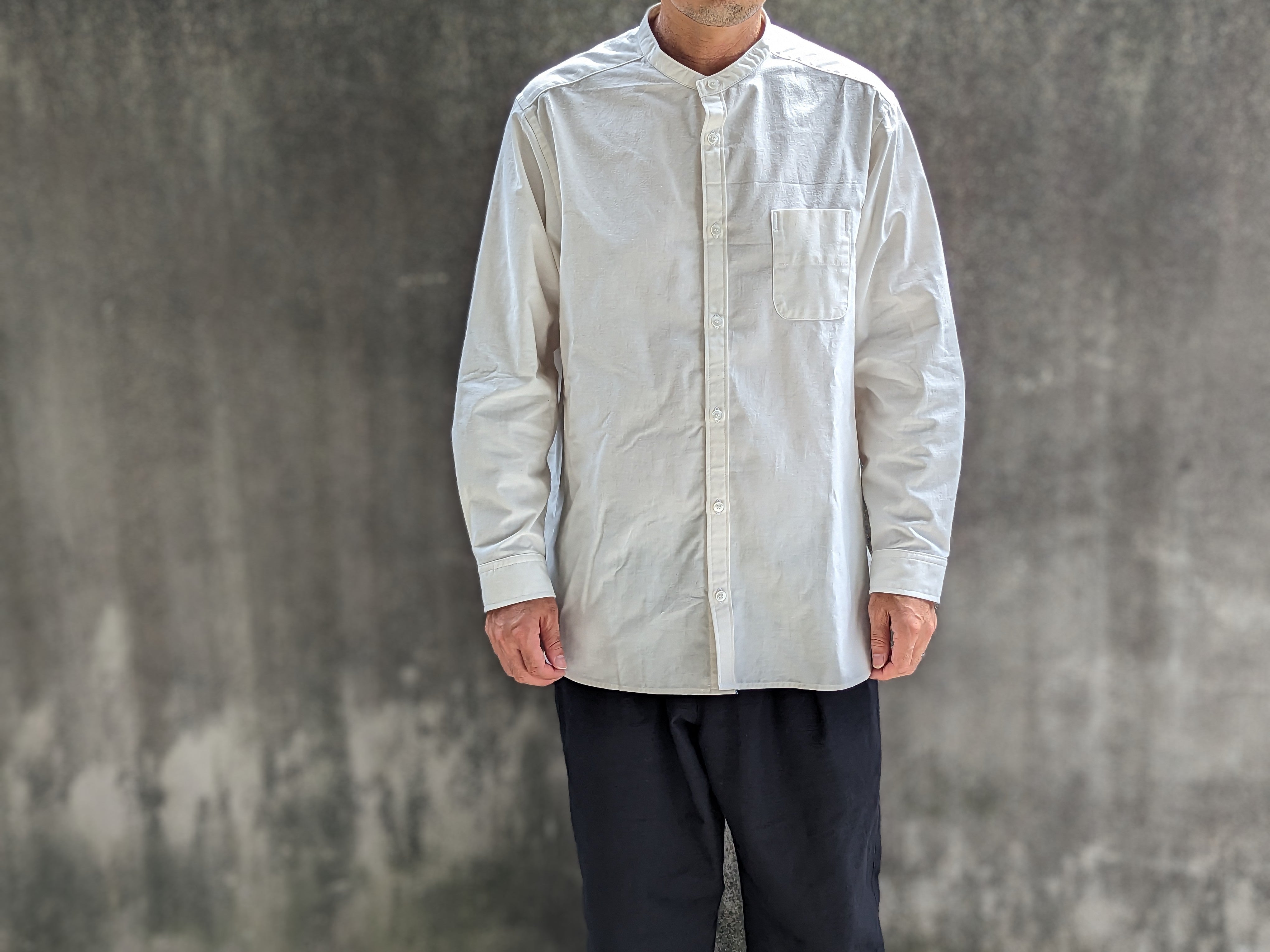 無漂白無染色 知多木綿 バンドカラーシャツ – OSOCU