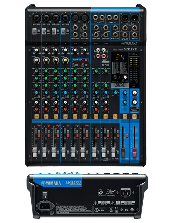 YAMAHAのオーディオインターフェース内臓ミキサーMG12XUの商品ページです。