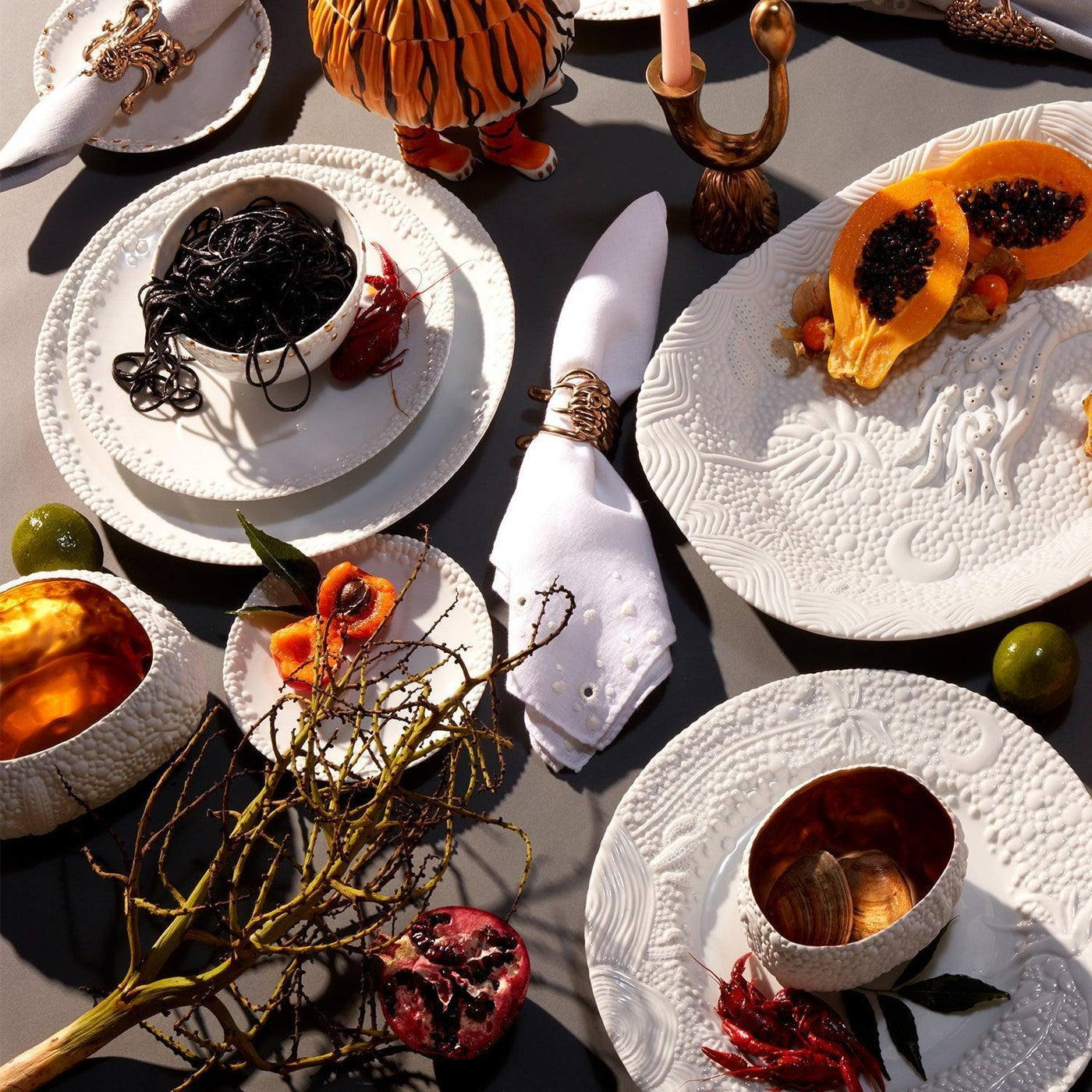 Haas Mojave Cereal Bowl - White + Gold - L'OBJET