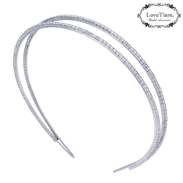 シンプル2連カチューシャ 通信販売ブライダルウェディング通販 髪飾り