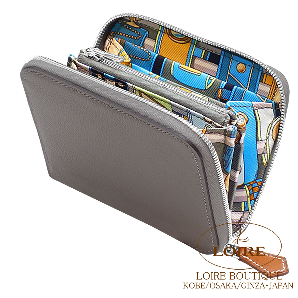 エルメス　シルクインコンパクト エルメス<br>アザップ シルクイン コンパクト<br>クロ×オレンジ<br