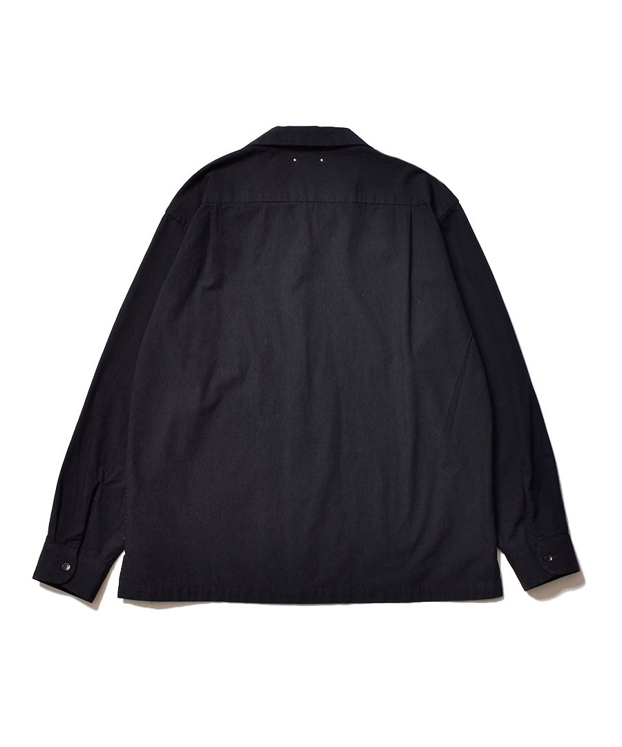 MINEDENIM - 【ラスト1点】Chambray Open Collar L/S SH (BLK