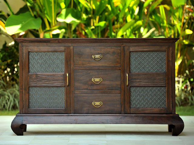 アジアン家具 バリ家具 真鍮ハンドル バンブーチェスト