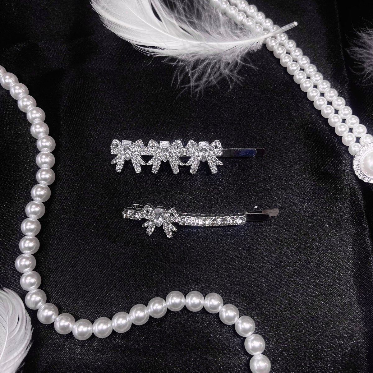 シルバービジューリボンヘアピン- LAFARY ONLINE