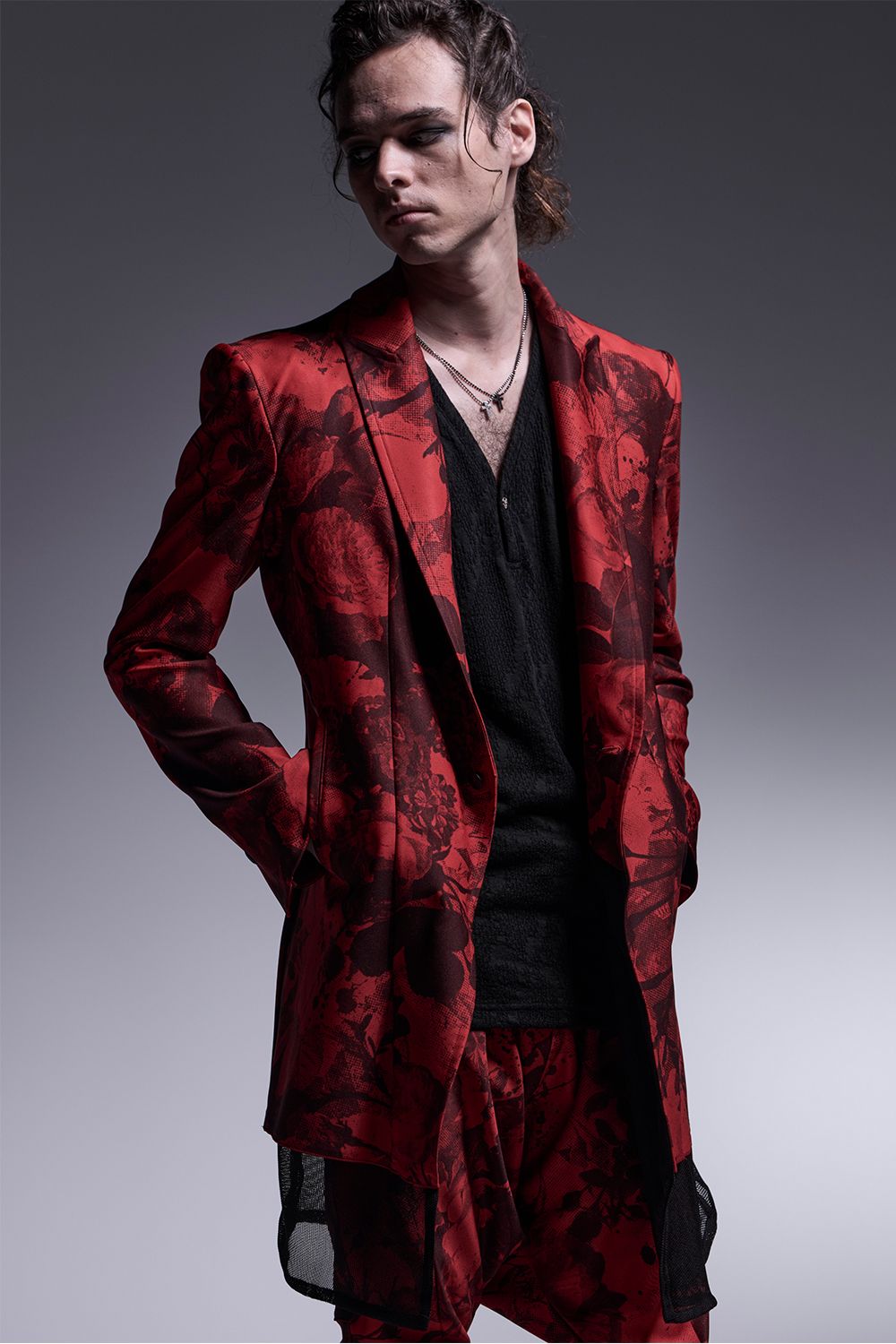 kiryuyrik - Flora High Tension Jersey Layered Jacket / フローラ