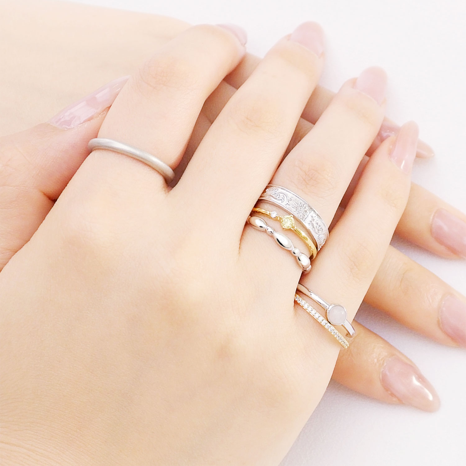 ピンキーリング レディース シルバー925 シルバー マット シンプル