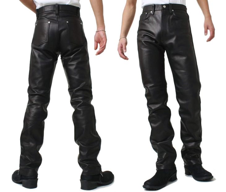 ストレートレザーパンツ（牛革/日本製）ツヤ有り｜革製品専門店レザー