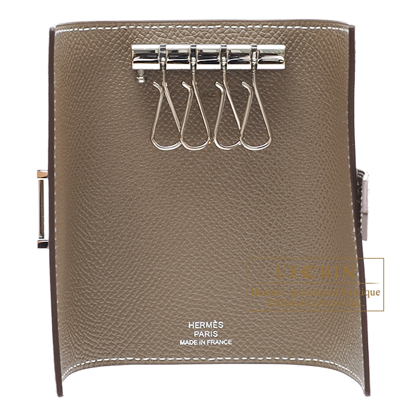 エルメス ベアンキーケース/4連 エトゥープ ヴォーエプソン シルバー
