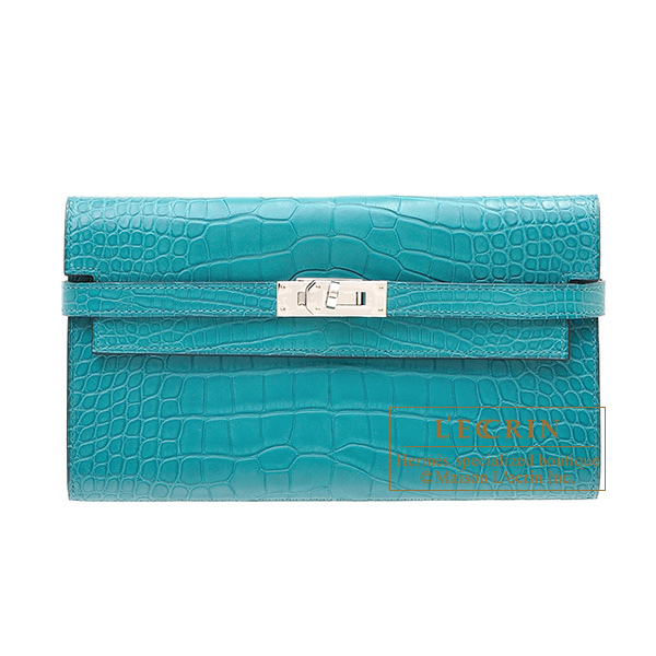 エルメス ケリーウォレットロング ブルーパオン クロコダイル