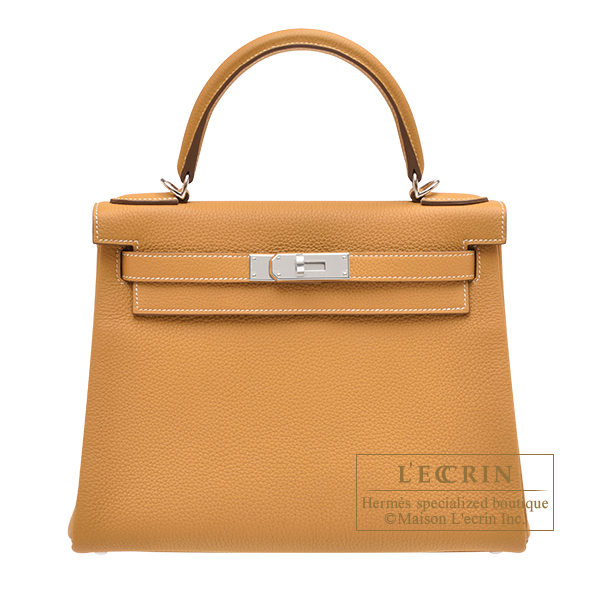エルメス ケリー28/内縫い ナチュラルサブレ トゴ シルバー金具