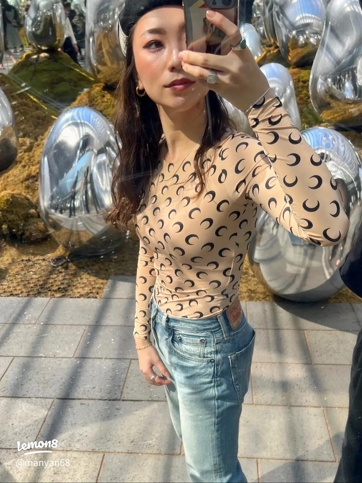 MARINE SERREのセカンドスキンムーントップスで春のコーデを楽しむ🌙