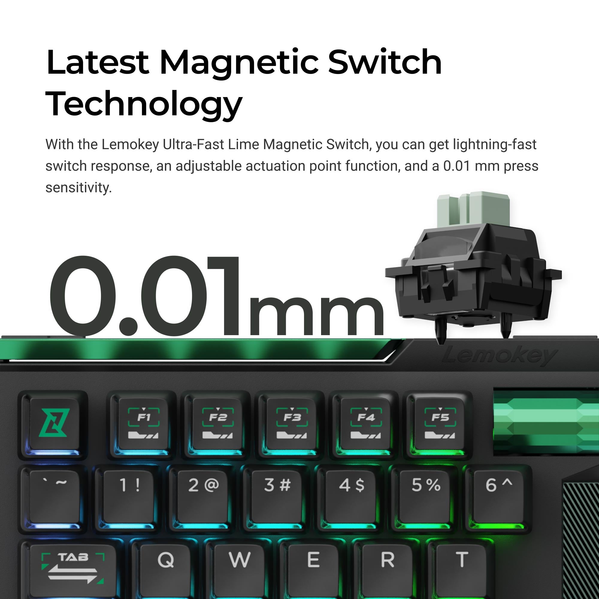 Lemokey L0 HE One Handed Magnetic Switch Gaming Keyboard