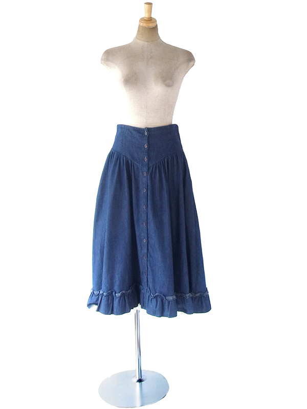 ガニーサックス】70年代製 GUNNE SAX GUNNIES インディゴ X 裾元カット