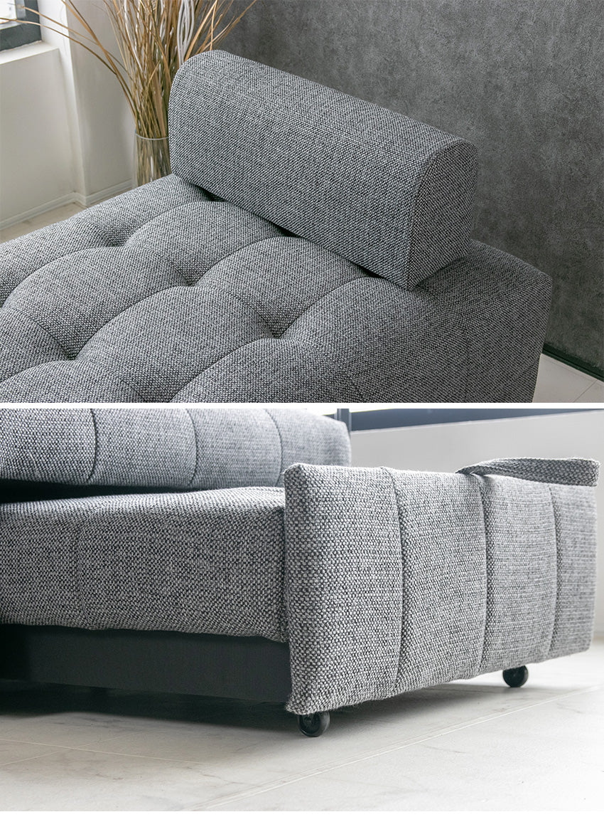 lushroom ソファー 1人掛け 布 グレー ブラック ファブリック ソファ