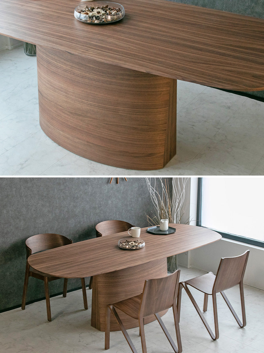 ダイニングテーブル 単品 210cm 6人掛け ウォールナット ブラウン 天然