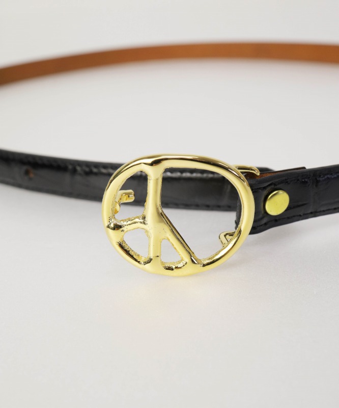 Needles/ニードルズ Peace Buckle Narrow Belt - Crocodile Embossed