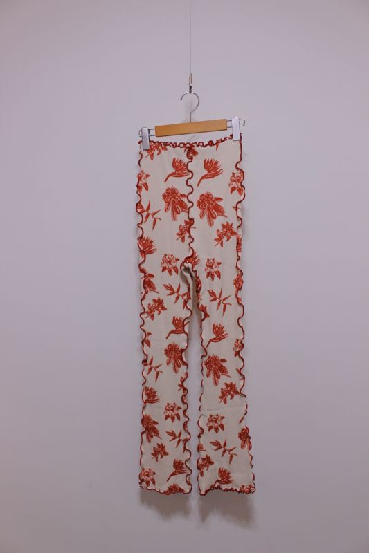 DECO depuis 1985 BOTANICAL PRINT UNEUNE PANTS - mousses