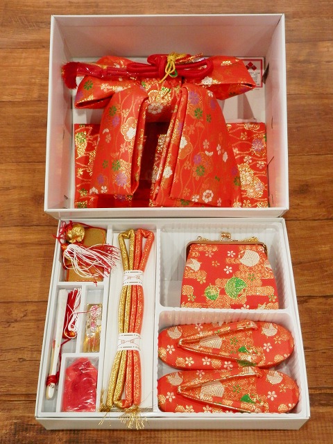 七五三 はこせこ結び帯セット L 七歳用 箱迫 帯草履バック七五三和装