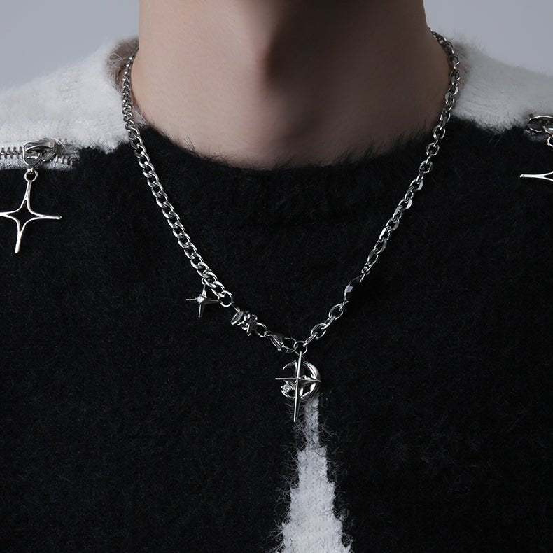 クロスチャームデザインネックレス mf1884【韓国モードファッション】