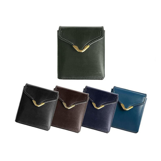 Cramp,UKブライドルレザー,フロント金具,ギャルソンスリムウォレット