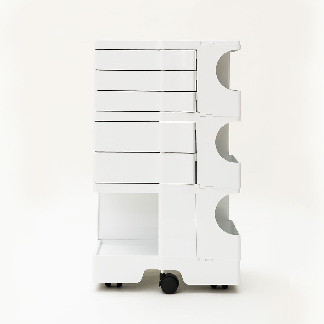 ボビーワゴン 3段5トレイ ホワイト(ホワイト)：ホーム