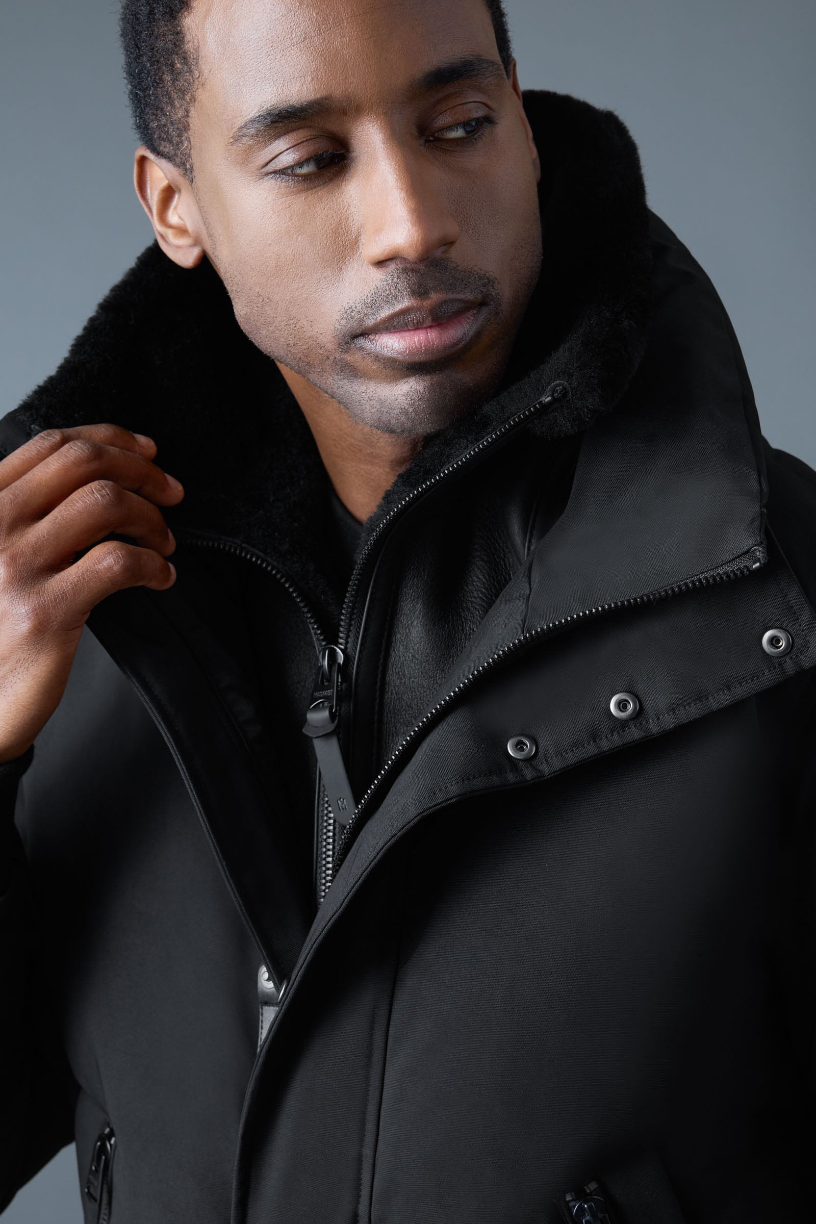 IKER 2-in-1 Down Bomber With Removable Shearling Bib for Men