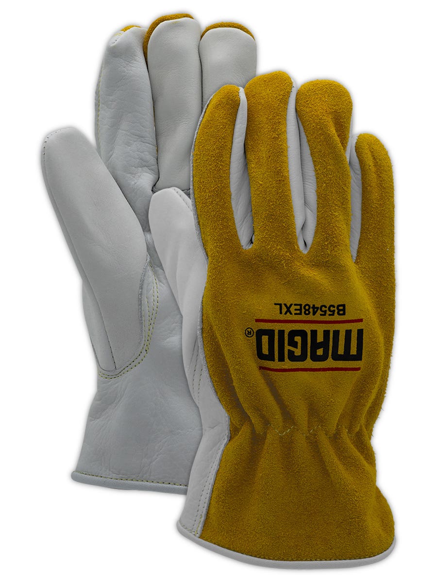 Magid RoadMaster Grain Cowhide Leather Drivers Glove with Suede