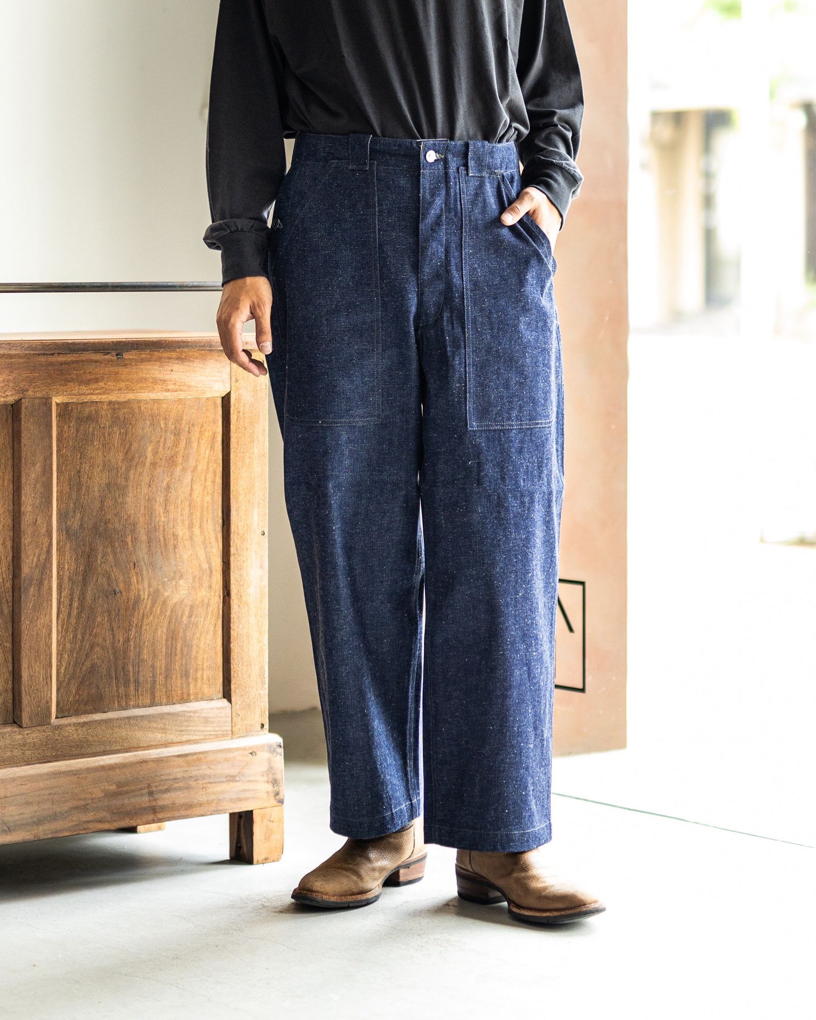 A.PRESSE - アプレッセ2025 STYLE2 Swiss Army Denim Work Trousers