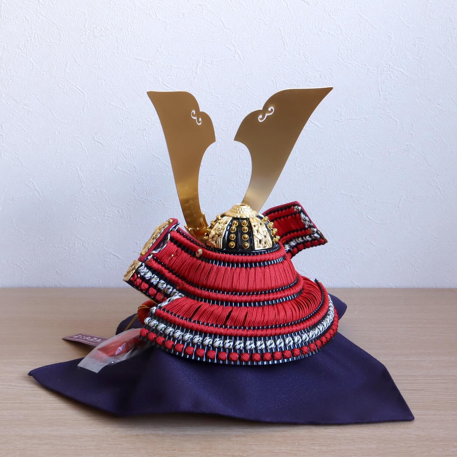 大越忠保作 春日大社所蔵国宝模写「国宝・竹雀金物兜」赤糸縅 黒小札