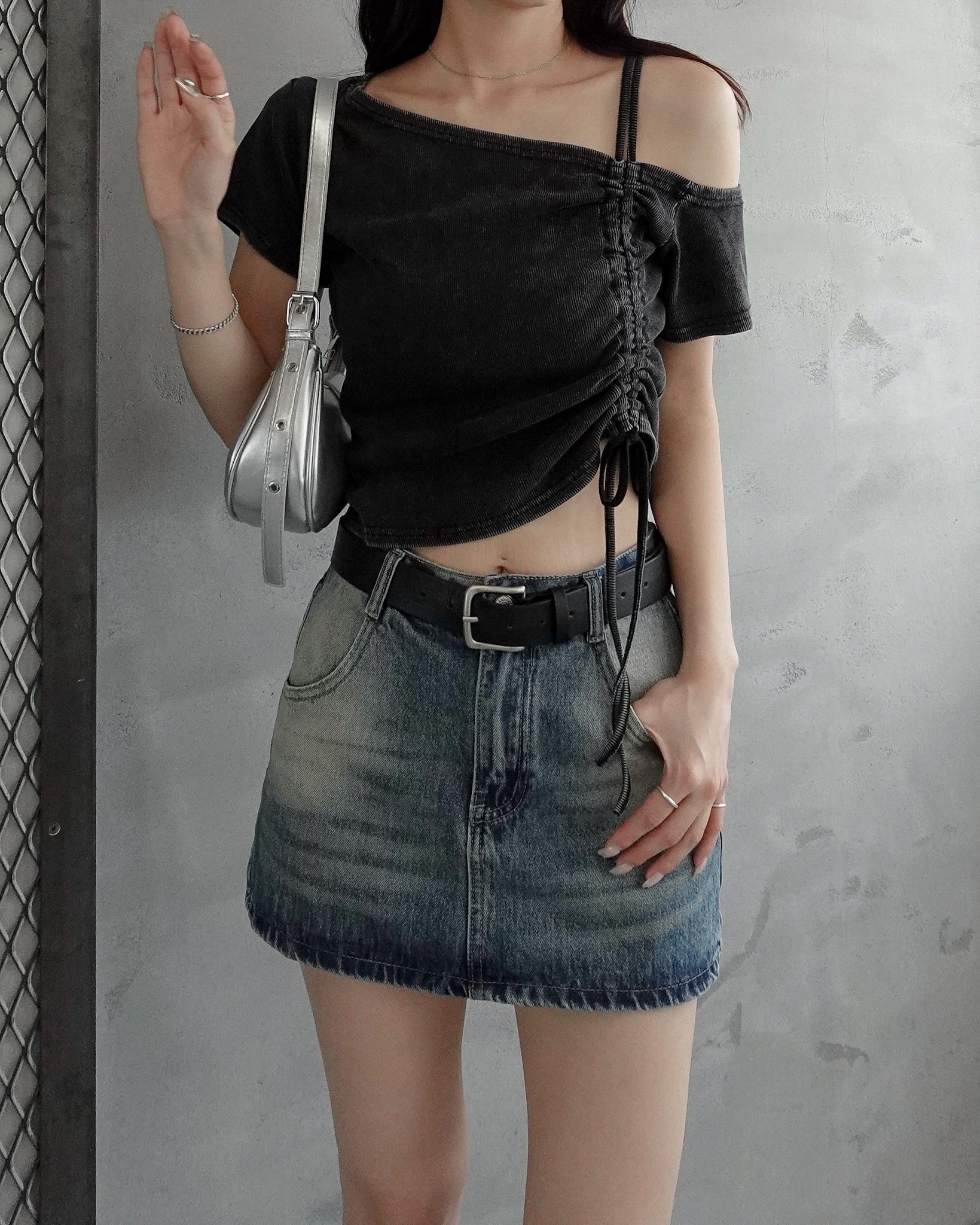 アシメレースアップトップス – menot