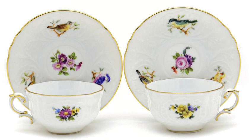 ヘレンド(Herend) コーヒーセット(6人用) 花と小鳥(FO-17pc)【現物写真