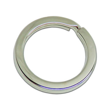 平角押二重リング（ワイド） キーホルダー キーリング 鉄 ニッケル