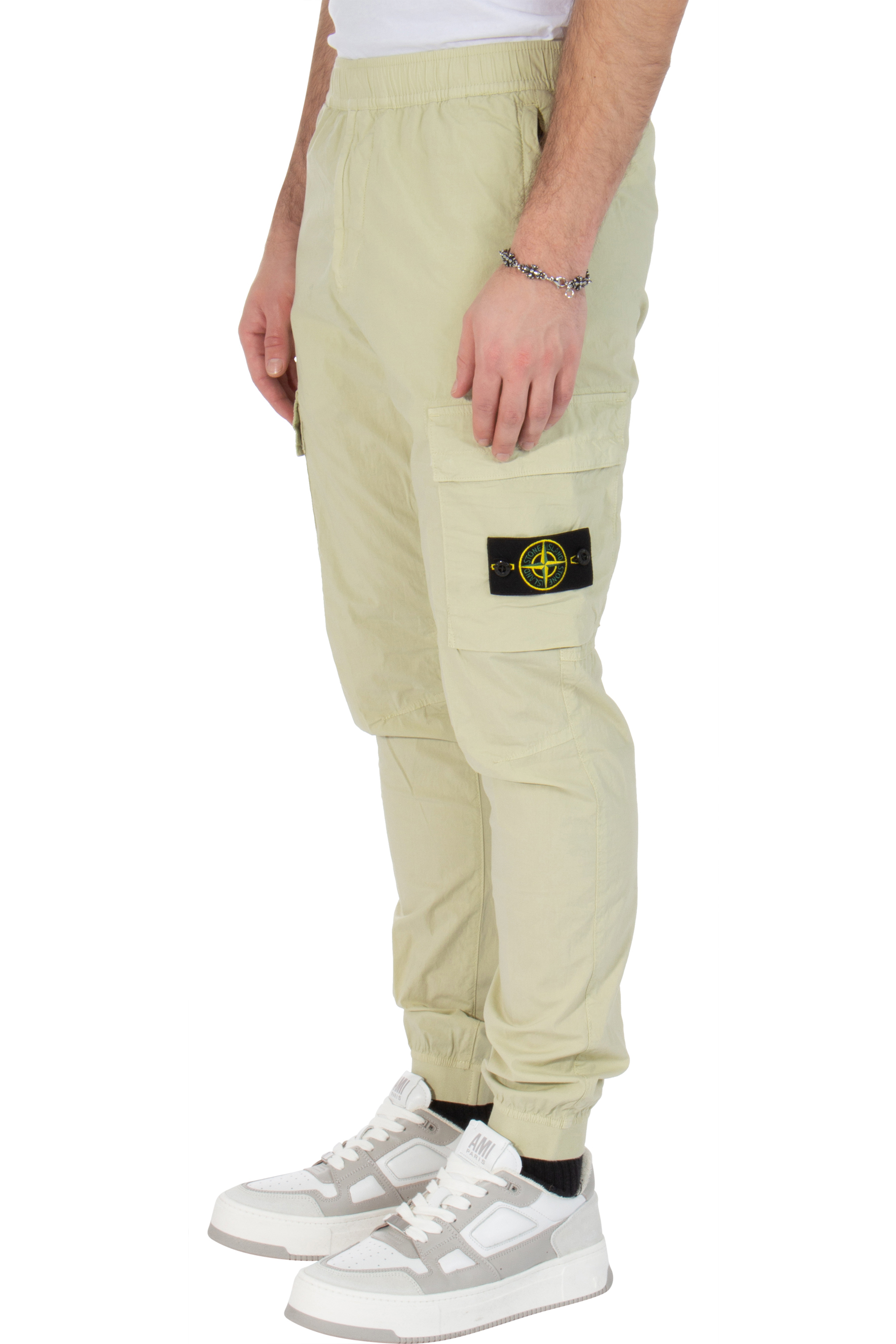 STONE ISLAND Regular Tapered Fit Cotton Stretch Cargo Pants