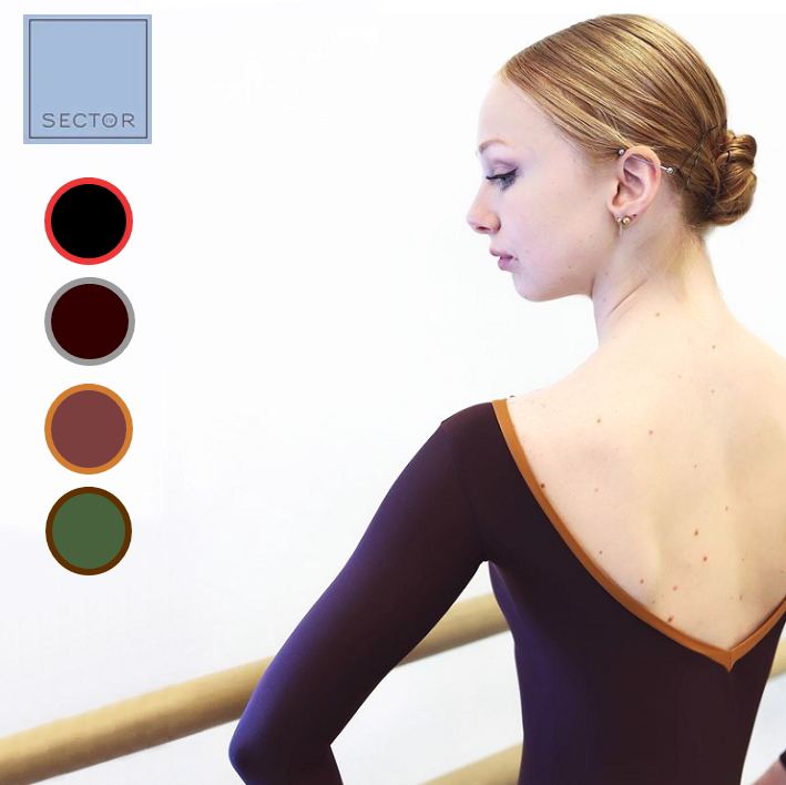 バレエ レオタード 大人 ジュニア ボートネック 長袖【 SECTOR4