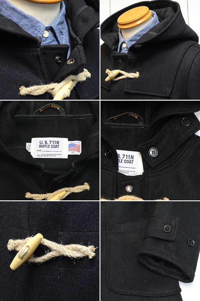 Schott(ショット)761US「32ozメルトン」米国製・ロングダッフルコート/7379