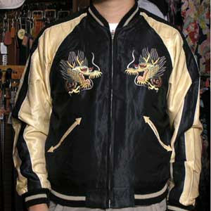 テーラー東洋スカジャン/舞妓×鷹龍サテンスカ/NO180・tt11591-119