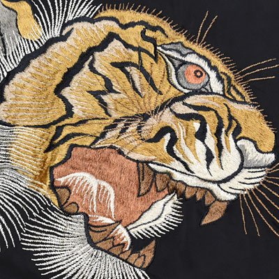 東洋スカジャン・港商SPECIAL EDITION「TIGER HEAD×JAPAN MAP」サテン