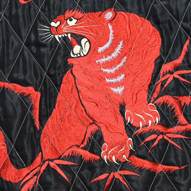 東洋スカジャン「RED TIGER×JAPAN MAP」サテンキルトスカ・NO-261