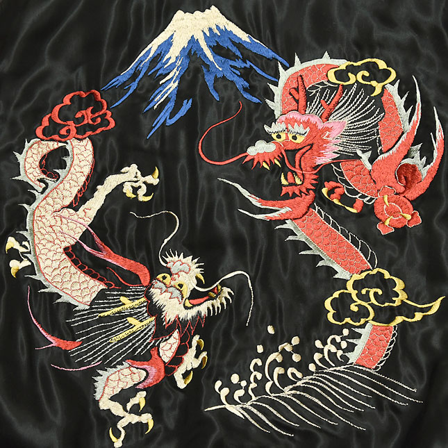 東洋スカジャン「LANDSCAPE×DUELLONG DRAGONS」サテンキルトスカ・NO