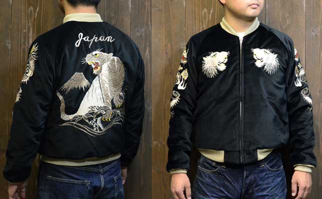 テーラー東洋スカジャン「白虎×鷹龍」別珍×サテンキルト・リバーシブル