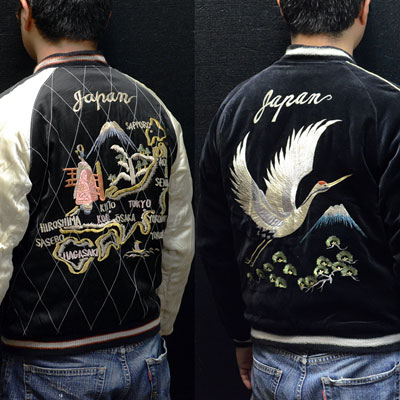 テーラー東洋【港商】別珍スペシャルスカジャン『RED CROWNED CRANE