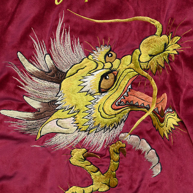 テーラー東洋スカジャン「DRAGON×JAPAN MAP」別珍×サテンキルト